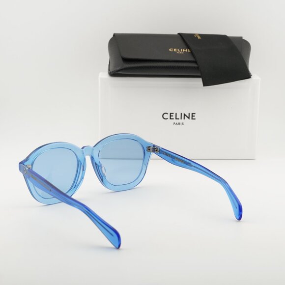 Celine CL40017F 84V Round Sunglasses - Transparent Blue/Grey main image 7